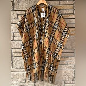 NWT Camel Red Plaid Soft Kimono by Just Jaime Scarves OS